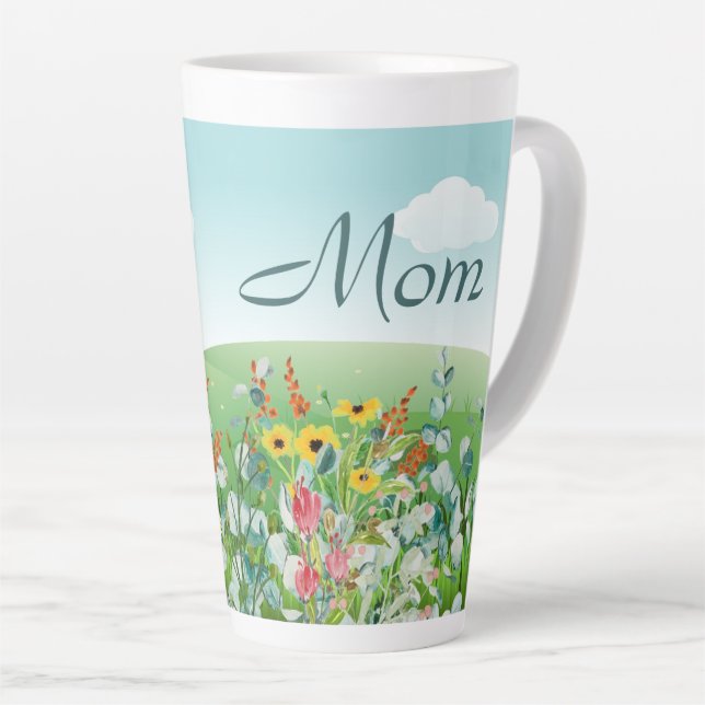 Wildflower Garden Mother's Day (Mum) Latte Mug (Right Angle)