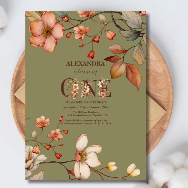 Wildflower Garden Party 1st Birthday Invitation (Creator Uploaded)