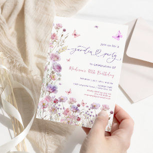Wildflower Garden Party Any Age Birthday Invitation