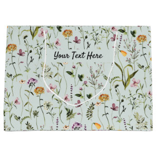 Wildflower Garden Pattern Custom Gift Bag