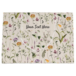 Wildflower Garden Pattern Custom Gift Bag