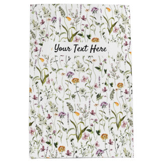 Wildflower Garden Pattern Custom Gift Bag