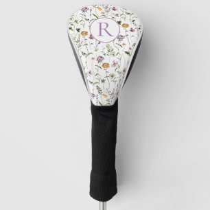 Wildflower Garden Pattern Custom Monogram Golf Head Cover