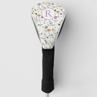 Wildflower Garden Pattern Custom Monogram Golf Head Cover