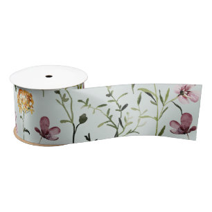 Wildflower Garden Pattern  Satin Ribbon