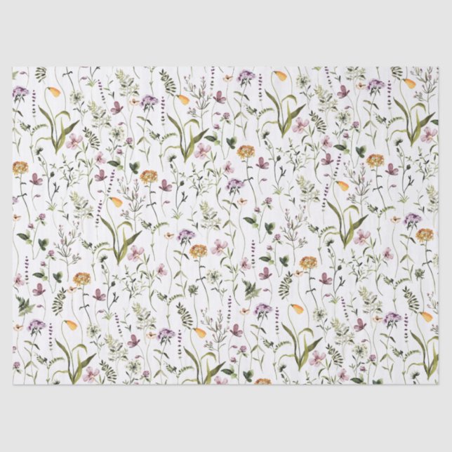 Wildflower Garden Pattern  Tissue Paper (Front)