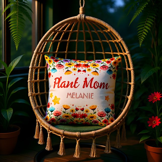 Wildflower Garden Plant Mom Throw Pillow (Creator Uploaded)