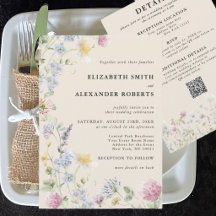 Wildflower Garden QR Code 2 Sided Wedding