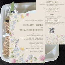 Wildflower Garden QR Code 2 Sided Wedding