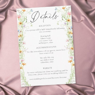 Wildflower Garden Rustic Floral Wedding Enclosure Card