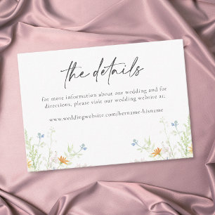 Wildflower Garden Rustic Floral Wedding Enclosure Card