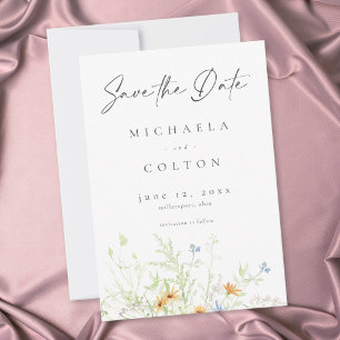 Wildflower Garden Rustic Floral Wedding Save The Date