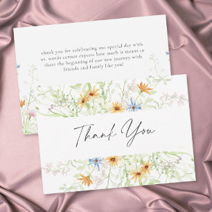 Wildflower Garden Rustic Floral Wedding Thank You Card