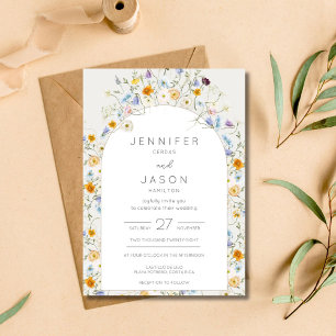 Wildflower Garden Spring Summer Wedding Invitation