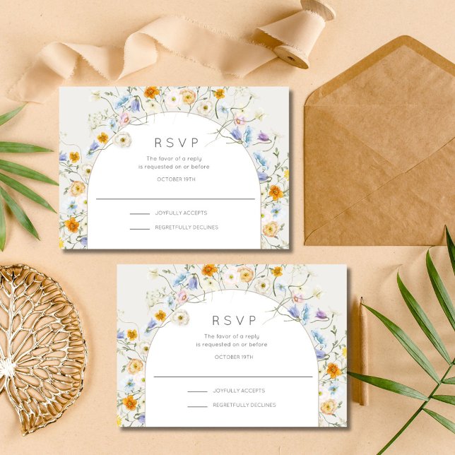 Wildflower Garden Spring Summer Wedding RSVP Card (Wildflower Garden Spring Summer Wedding RSVP Card)