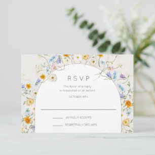 Wildflower Garden Spring Summer Wedding RSVP Card