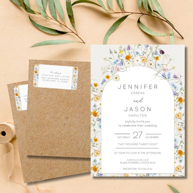 Wildflower Garden Spring Wedding Return Address  (Wildflower Garden Spring Wedding Return Address Label)