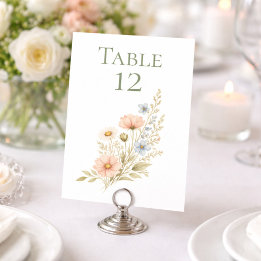 Wildflower Garden Table Number Sign