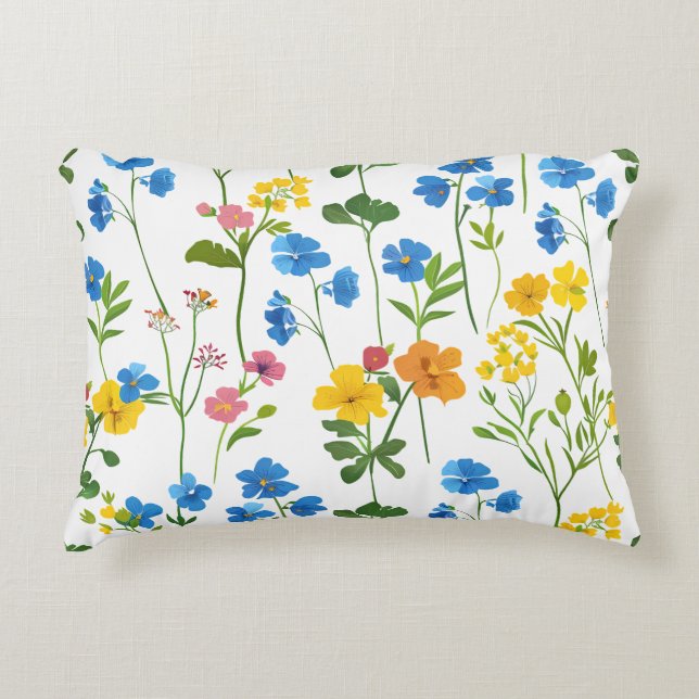 Wildflower Garden Throw Pillow (Front)