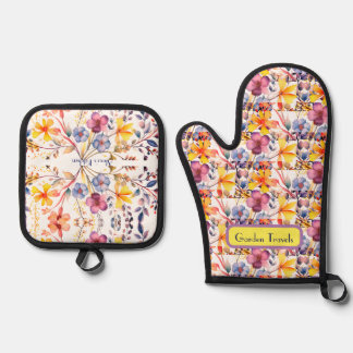 Wildflower Garden Travels Oven Mitt & Pot Holder Set