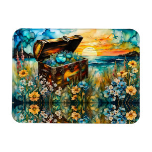 Wildflower Garden Treasure Chest Magnet