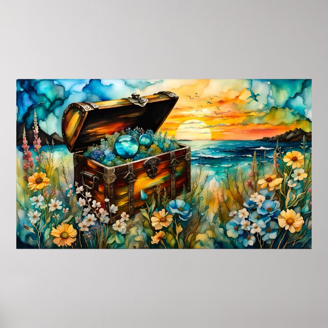 Wildflower Garden Treasure Chest Poster (Front)