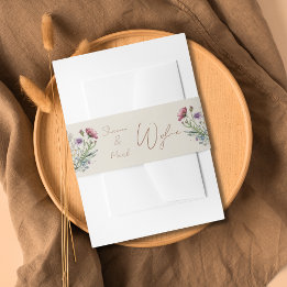Wildflower Garden Wedding Belly Band Invitation Belly Band