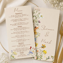 Wildflower Garden Wedding Dinner Menu