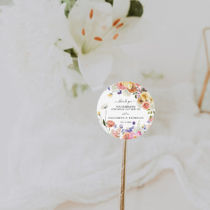 Wildflower Garden Wedding Favour Classic Round Sticker