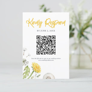 Wildflower Garden Wedding QR Code RSVP Card