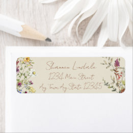 Wildflower Garden Wedding Return Address Label