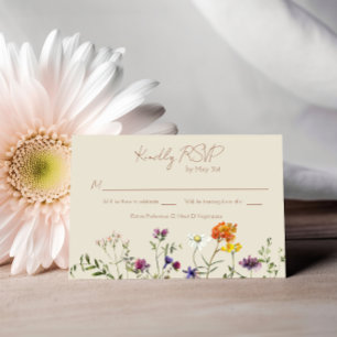 Wildflower Garden Wedding RSVP Card
