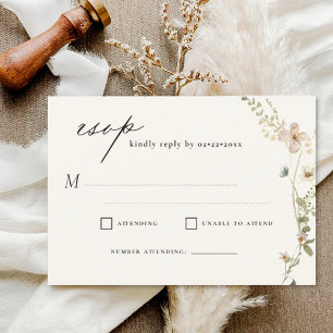 Wildflower Garden Wedding RSVP Invitation
