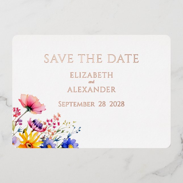 Wildflower Garden Wedding Save the Date  (Front)