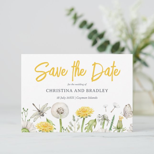 Wildflower Garden Wedding Save The Date (Standing Front)