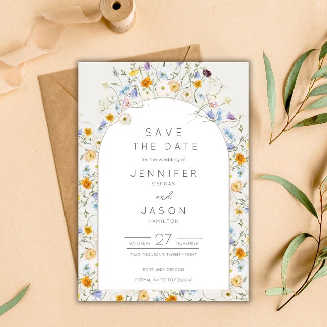 Wildflower Garden Wedding  Save The Date (Wildflower Garden Wedding Save The Date)