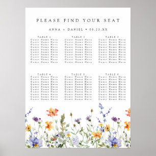 Wildflower Garden Wedding Seating Chart