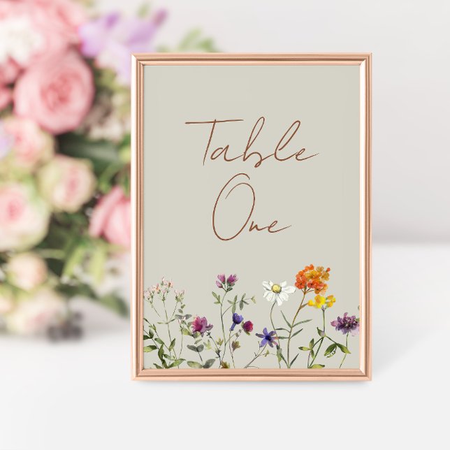 Wildflower Garden Wedding Table Number (Creator Uploaded)