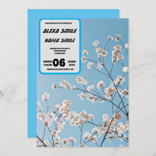 Wildflower Gatefold Wedding Invitation, Pretty Wed Invitation