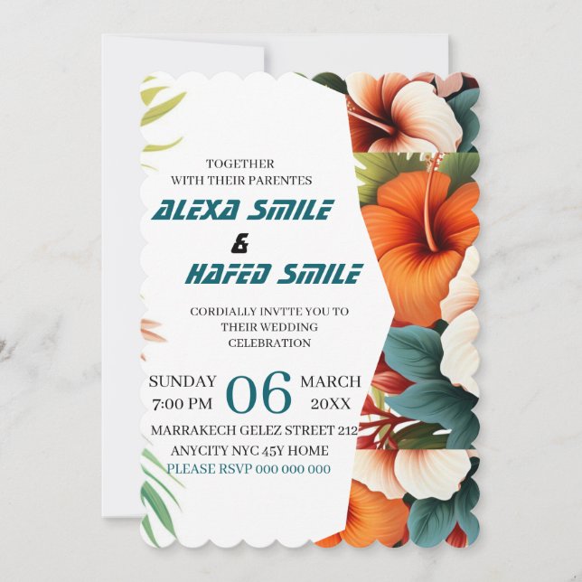 Wildflower Gatefold Wedding Invitation, Pretty Wed Save The Date (Front)