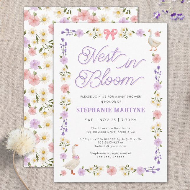 Wildflower Geese Nest in Bloom Baby Shower Invitation (Creator Uploaded)