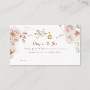 Wildflower Gender Neutral Diaper Game Ticket Enclosure Card