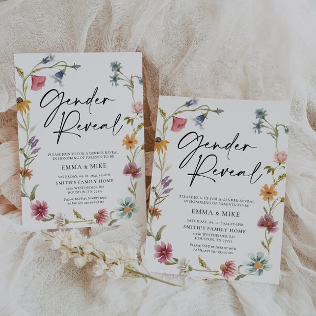 Wildflower Gender Reveal Invitation (Creator Uploaded)