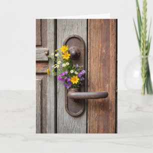 Wildflower Gift On Rusty Door Handle Card