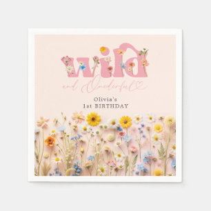 Wildflower Girl 1st Birthday Napkin