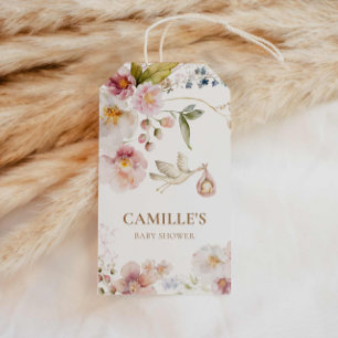 Wildflower Girl Baby Shower Favour Gift Tags