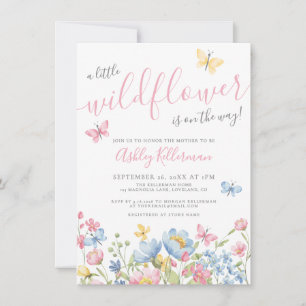 Wildflower Girl Baby Shower Invitation