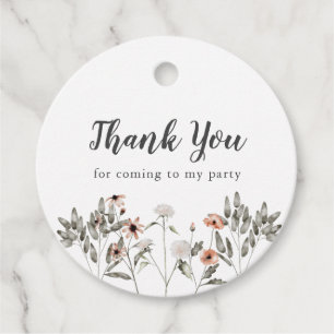 Wildflower Girl Birthday Favour Tags