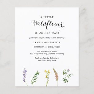 Wildflower Girl Budget Baby Shower Invitation