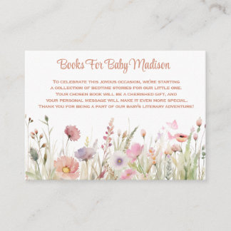 Wildflower Girls Books For Baby Shower  Enclosure Card